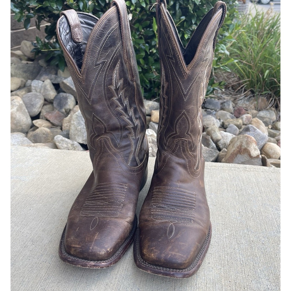Tecovas The Doc Men's Size US 8D Cafe Goat Leather Square Toe Cowboy Boots